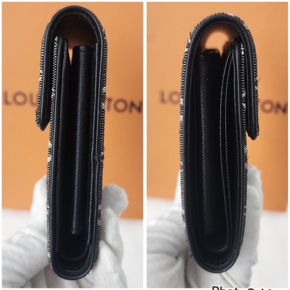 Auth Louis Vuitton Denim Monogram Trifold Wallet - Picture 8 of 9